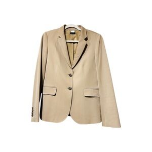 J.Crew Tan Two-Button Wool Topstitch Blazer Size 10